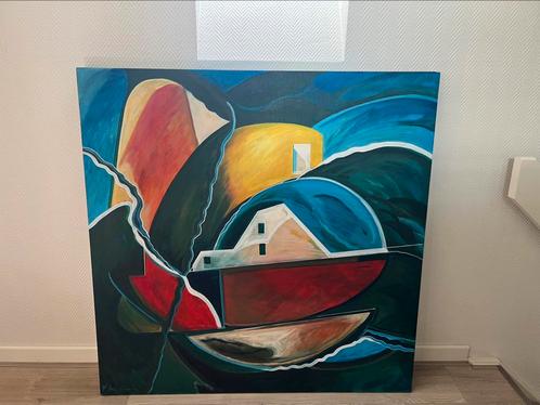 Prachtige Bob kemper ‘96 acryl op paneel 120*120 nieuwstaat, Antiek en Kunst, Kunst | Schilderijen | Abstract, Ophalen of Verzenden