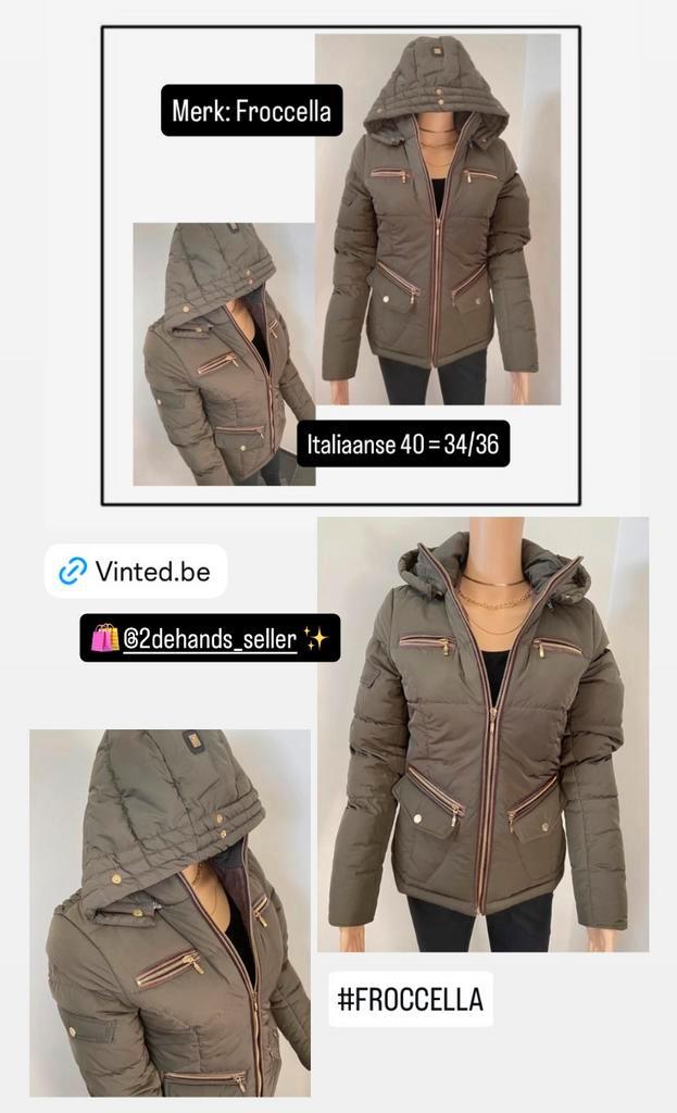 Froccella winterjas – maat 34/36 (It. 40)  Zeer goede staat, Vêtements | Femmes, Vestes | Hiver, Comme neuf, Taille 36 (S), Vert