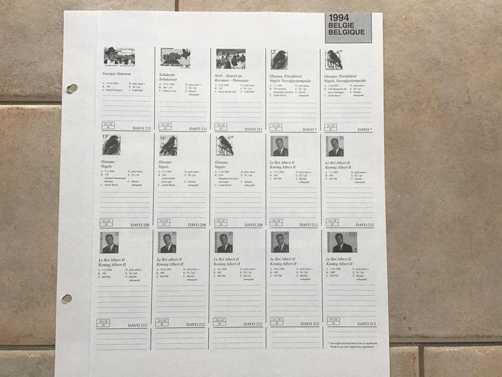 Davo luxe bladen (met kristal) jaren 1994,1995,1996 en 1997, Postzegels en Munten, Postzegels | Europa | België, Ophalen of Verzenden