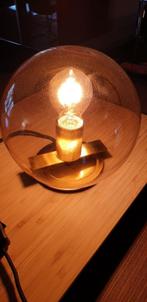 Lot de 2    lampes de table ART DECO laiton /verre ambré, Comme neuf, Métal, Enlèvement, Moins de 50 cm
