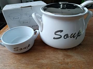 Soepkom met soeptassen, Neuf, Uni, Enlèvement, Récipient(s)