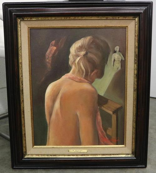 Eddie Verfaille, bidden voor een adonis, Antiek en Kunst, Kunst | Schilderijen | Klassiek, Ophalen of Verzenden