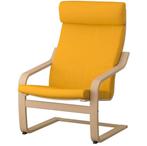 POÄNG Fauteuil, wit gelazuurd eikenfineer/Skiftebo geel, Enlèvement, Comme neuf