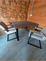 Tafel in steigerhout+ 2 stoelen, Ophalen, Zo goed als nieuw, Steigerhout