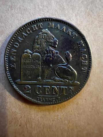 Leopold 2 een 2 centiem van 1909 Vl beschikbaar voor biedingen