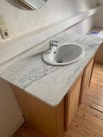 Badkamermeubel met geïntegreerde lavabo (marmeren blad), Huis en Inrichting, Badkamer | Badkamermeubels, Ophalen, Gebruikt, Wastafelkast