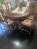 Antieke tafel met stoelen jachtstijl, Antiek en Kunst, Ophalen