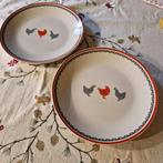 2 assiettes à dessert ou fromage décor poules, Enlèvement ou Envoi