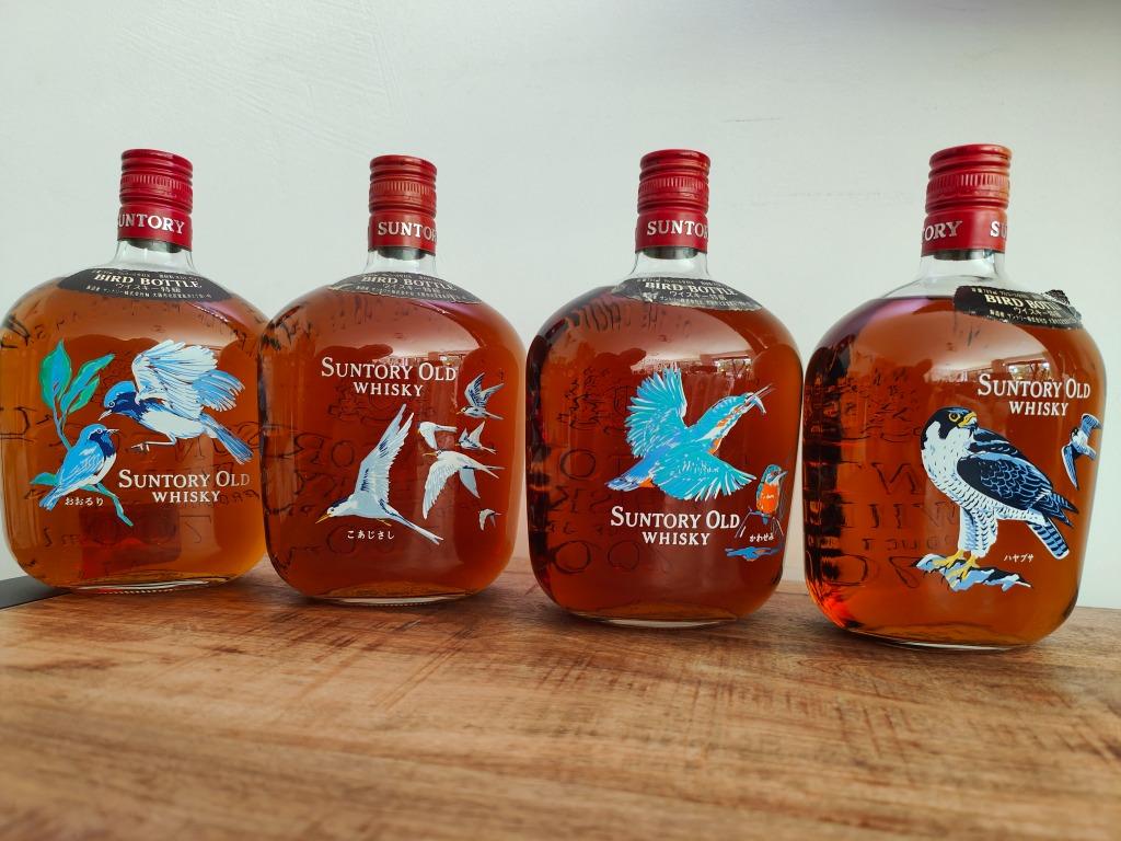 Suntory Old Whisky - Ensemble de bouteilles Bird, 4 bouteill, Collections, Vins, Neuf, Autres types, Autres régions, Pleine, Enlèvement ou Envoi