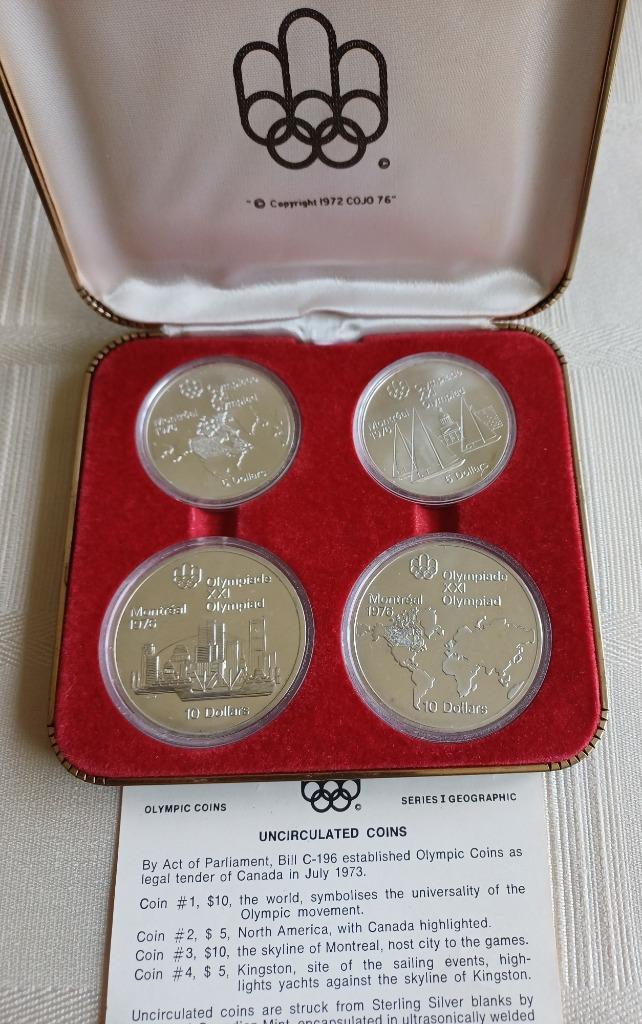 Zilveren munten van de Olympische Spelen in Montreal in 1976, Postzegels en Munten, Munten | België, Setje, Zilver, Zilver, Verzenden