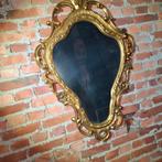Vergulde anteke spiegel, Antiek en Kunst, Ophalen, Ovaal, Minder dan 100 cm
