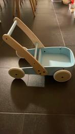 Pinolino houten loopwagentje, lichtblauw, Ophalen, Zo goed als nieuw