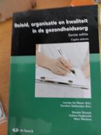 Beleid, organisatie en kwaliteit in de gezondheidszorg, Enlèvement ou Envoi, Comme neuf, Enseignement supérieur, Wouter De cock