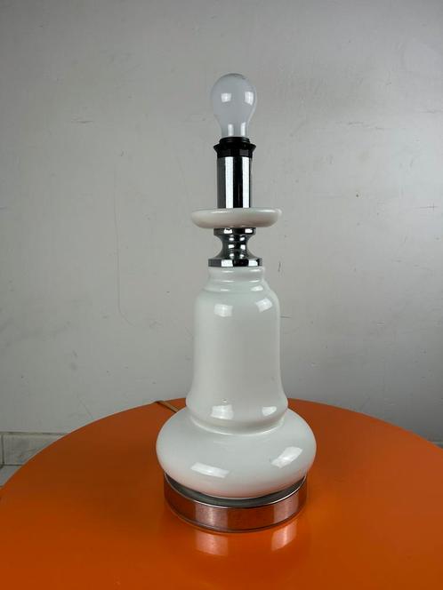 Vintage space age tafellamp porselein, Huis en Inrichting, Lampen | Tafellampen, Gebruikt, Minder dan 50 cm, Glas, Ophalen of Verzenden
