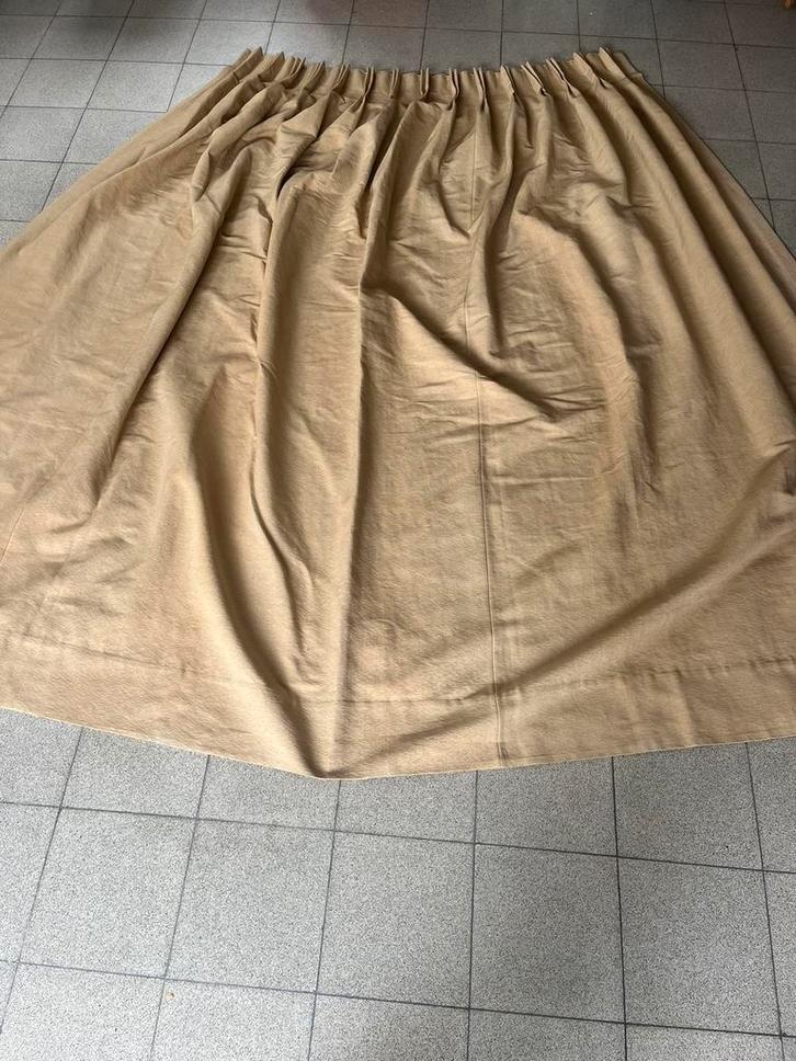 Prachtige overgordijnen gevoerd, kleur camel in Ottoman, Huis en Inrichting, Stoffering | Gordijnen en Lamellen, Zo goed als nieuw