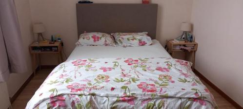 Lit complet structure + matelas 140x200cm, Huis en Inrichting, Slaapkamer | Bedden, Zo goed als nieuw, Tweepersoons, 140 cm, 200 cm