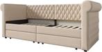 -=WaW=- Zetel - Slaapbank !, Huis en Inrichting, Ophalen, 100 cm, Eenpersoons, Beige