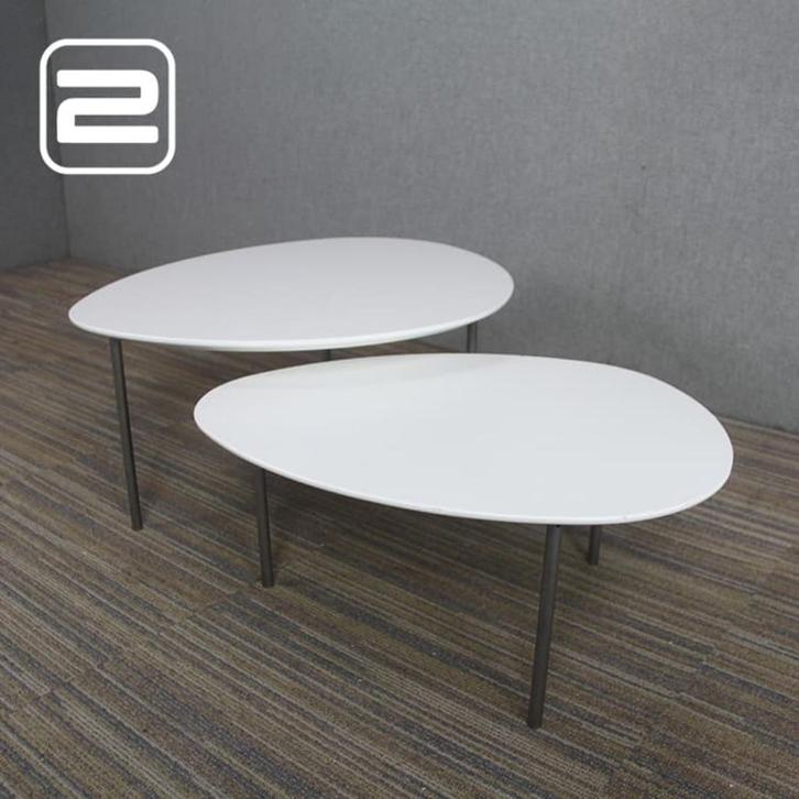 2x design STUA Eclipse bijzettafels, Huis en Inrichting, Tafels | Bijzettafels, Gebruikt, Ovaal, Minder dan 45 cm, Minder dan 55 cm