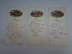 5 anciens menus : cavaliers et mariage anno 1905 - 1920, Envoi