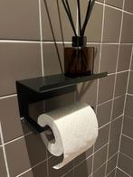 Toiletpapier-rolhouder plankje -zwart metaal- landelijk puur, Huis en Inrichting, Badkamer | Badtextiel en Accessoires, Ophalen of Verzenden