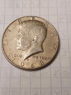 Half dollar zilverstuk van Amerika 1968 D, Postzegels en Munten, Munten | Amerika, Ophalen of Verzenden, Losse munt, Zilver