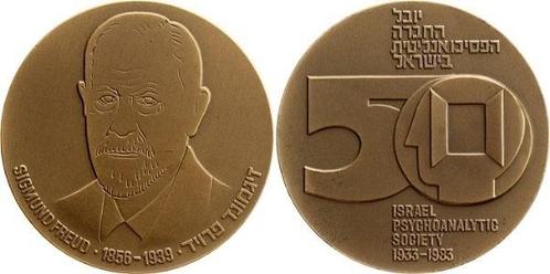 🇮🇱,Bronze Medal"50th Anniversary the Psychoanalytic 1983, Postzegels en Munten, Penningen en Medailles, Brons, Ophalen of Verzenden