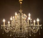 Grand lustre complet à 12 lumières+4 pointes en cristal, Antiquités & Art, Antiquités | Éclairage, Enlèvement ou Envoi