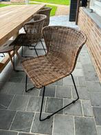 6 dining wing chairs van Woood incl. all weather kussens, Jardin & Terrasse, Chaises de jardin, Enlèvement, Comme neuf, Osier