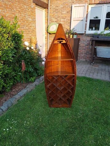 Wijnrek Wijnbar barkast boot Hout Bruin beschikbaar voor biedingen