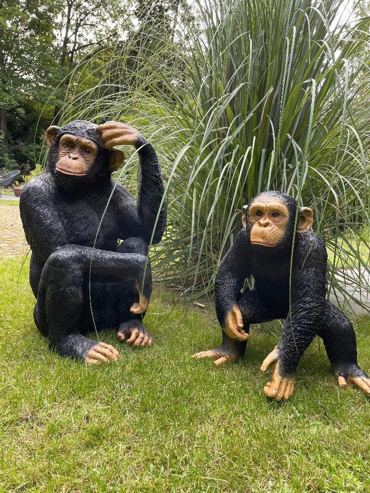 SET aapjes beeld, voelbaar en zichtbaar reliëf., Tuin en Terras, Tuinbeelden, Nieuw, Dierenbeeld, Kunststof, Ophalen