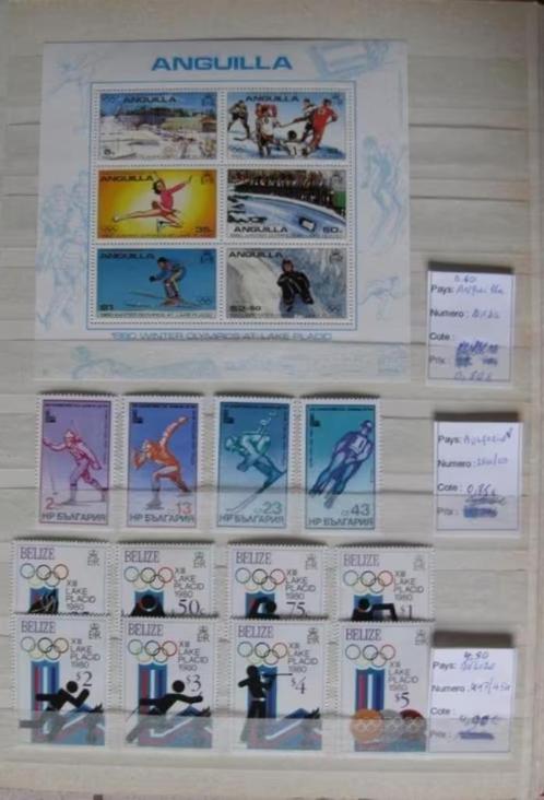 Timbres neufs ** (83 timbres et 10 BF) . Thème : les Jeux Ol, Postzegels en Munten, Postzegels | Thematische zegels, Postfris