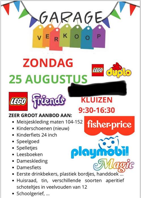 Zondag 25 augustus rommelmarkt garageverkoop Evergem, Divers, Lots de brocante, Enlèvement ou Envoi