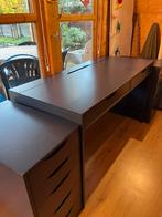 Bureau met 2 ladenkasten (IKEA), Huis en Inrichting, Ophalen, Gebruikt, Bureau