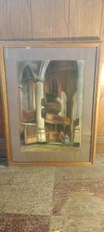 Aquarelle ancienne, signée Aline Colin, 44x60, n140, Antiquités & Art, Art | Peinture | Classique, Enlèvement