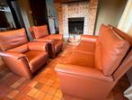Salon leder terracotta, Huis en Inrichting, Ophalen, Zo goed als nieuw, Leer