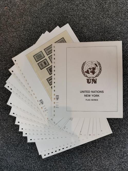 13 Lindner bladen United Nations New York vlaggen 1980-1985, Postzegels en Munten, Postzegels | Toebehoren, Verzamelalbum, Ophalen of Verzenden