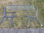 2 gietijzeren tuinbank poten plus rugleuningstuk, Tuin en Terras, Tuinbanken, Ophalen, Gebruikt, Metaal