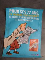 Tintin 77 ans - affiche 80x60 - 2023, Autres sujets/thèmes, Utilisé, Enlèvement ou Envoi, Rectangulaire vertical
