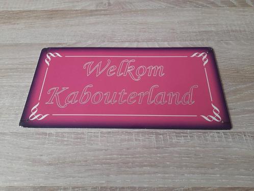 Aluminium bordje Welkom Kabouterland, Verzamelen, Merken en Reclamevoorwerpen, Gebruikt, Overige typen, Ophalen of Verzenden