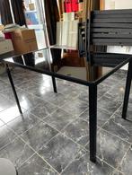 5x Zwarte tafels met glas  €75/stuk, Enlèvement