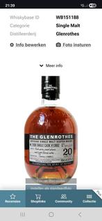 Glenrothes whisky 20y single cask, Verzamelen, Ophalen of Verzenden, Zo goed als nieuw