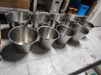 9x RVS emmers 10 tot 15liter, Huis en Inrichting, Ophalen of Verzenden