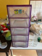 Tour de rangement Sundis mauve et transparente, Overige materialen, Minder dan 50 cm, Gebruikt, 5 laden of meer