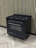 Boretti Zwart 90cm Gas 6 pits + Multifunctionele Oven, Enlèvement ou Envoi, Comme neuf, Gril, Gaz