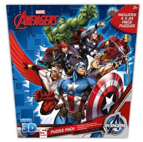 Avengers 4 in 1 3D Superhelden Puzzel - 4 x 24 stukjes, Kinderen en Baby's, Speelgoed | Kinderpuzzels, Nieuw, 4 tot 6 jaar, 10 tot 50 stukjes