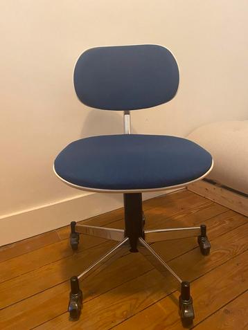 Stoll Girolflex vintage bureaustoel blauw wit beschikbaar voor biedingen