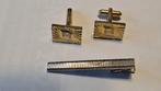 manchetknopen dasspeld, Handtassen en Accessoires, Manchetknopen, Ophalen of Verzenden, Gebruikt, Overige materialen, Verguld
