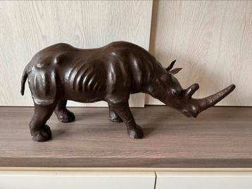 Vintage lederen neushoorn 61 cm, Antiek en Kunst, Ophalen