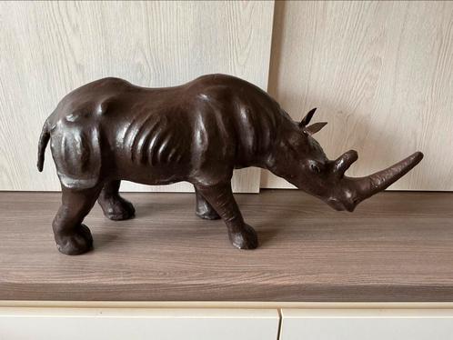 Vintage lederen neushoorn 61 cm, Antiek en Kunst, Curiosa en Brocante, Ophalen