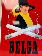 BELGA emaille reclamebord 1952, Verzamelen, Ophalen of Verzenden, Gebruikt, Reclamebord